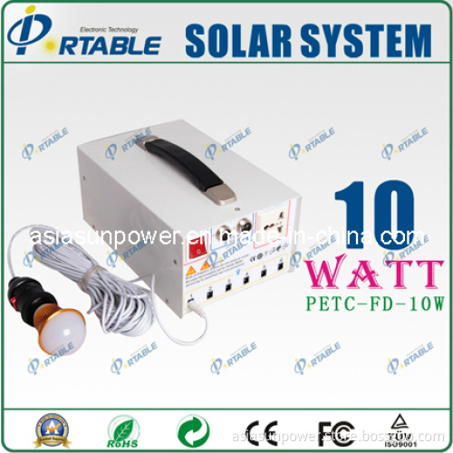 10W Portable Solar Home Energy System (PETC-FDXT-10W)